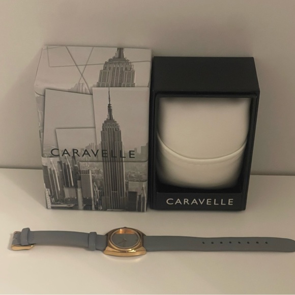 Caravelle by Bulova Women's Gray Leather Strap Watch - Picture 2 of 7